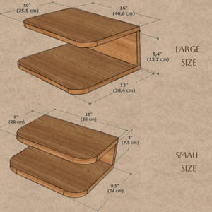 Narrow Wooden Nightstand - Beech Wood Floating Nightstand with LED – Wall Mounted Bedside Table – Mid Century Shelf – Handmade Nightstand image 10