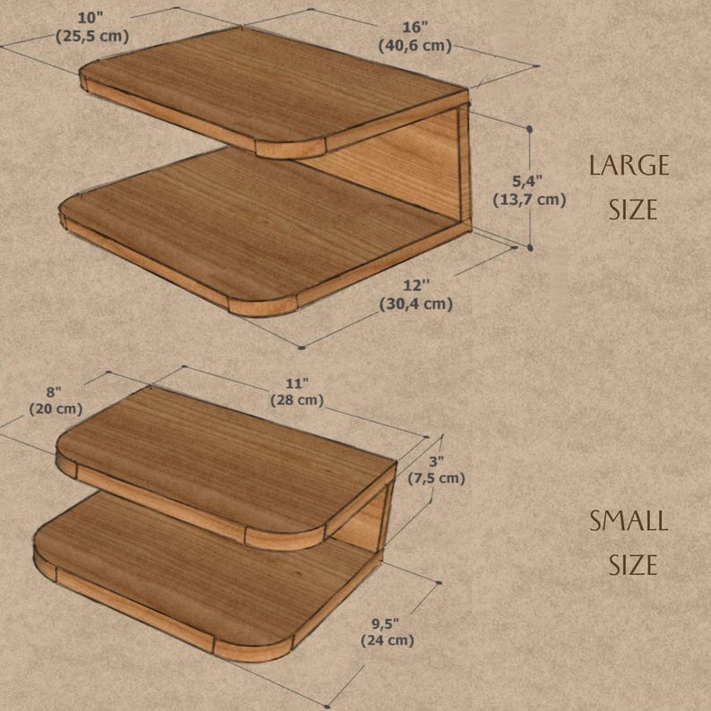 Narrow Wooden Nightstand - Beech Wood Floating Nightstand with LED – Wall Mounted Bedside Table – Mid Century Shelf – Handmade Nightstand image 10
