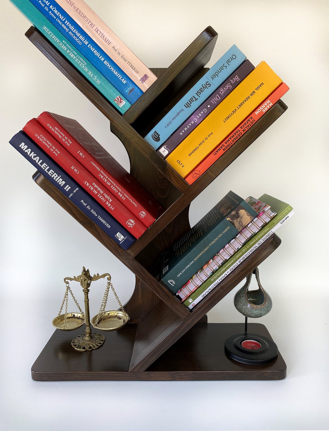 Wooden Tree Bookcase, Tree Bookshelf, Decorative Library, Handmade