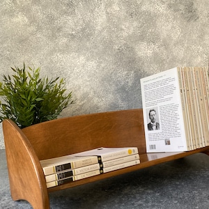Étagère en bois, banquette en bois, porte-livre style banc fait main, bibliothèque de bureau