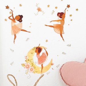 Brown Girl Ballerina Wall Stickers, Ballerina Wall Decal, Ballerina Wall Mural image 1