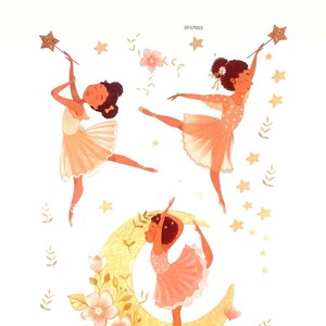 Brown Girl Ballerina Wall Stickers, Ballerina Wall Decal, Ballerina Wall Mural image 6