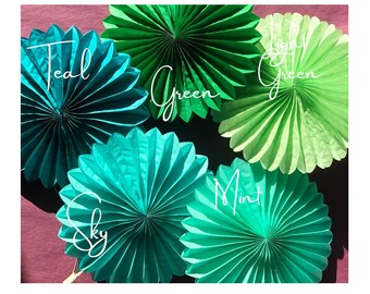 25cm/10inch Decorative paper Fans, 25cm/10inch Tissue paper Fans, Colourful Paper Decorations