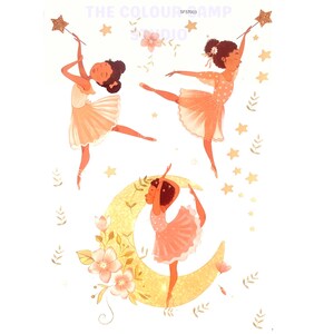 Brown Girl Ballerina Wall Stickers, Ballerina Wall Decal, Ballerina Wall Mural image 10