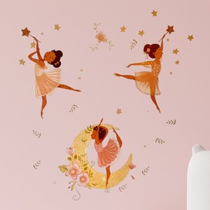 Brown Girl Ballerina Wall Stickers, Ballerina Wall Decal, Ballerina Wall Mural image 9