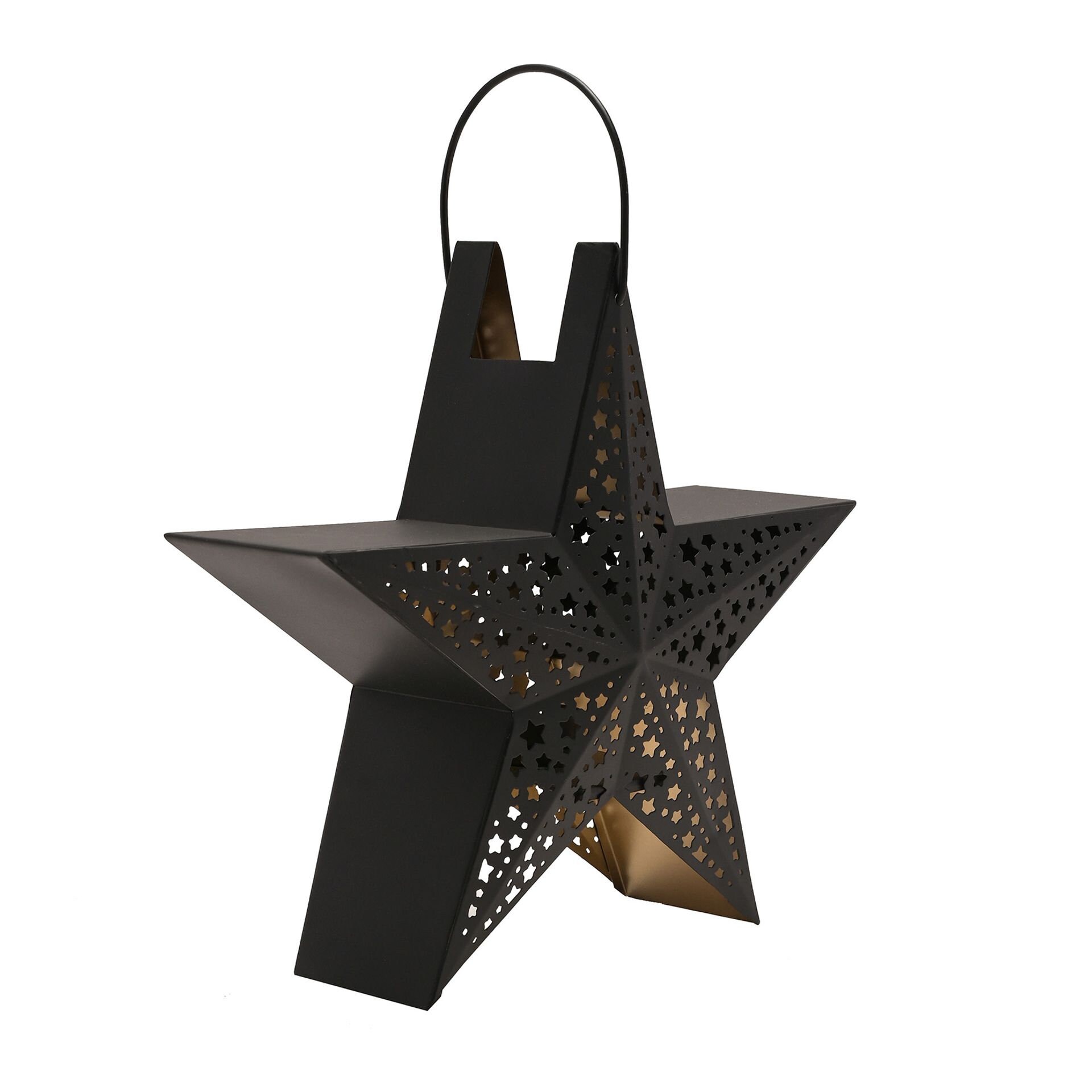 Black Star Lantern Medium Etsy