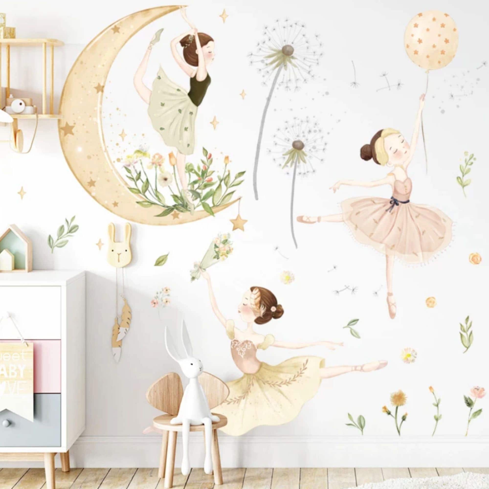 Ballerina Wall Sticker Dancing Girl Wall Mural Decorative Etsy UK