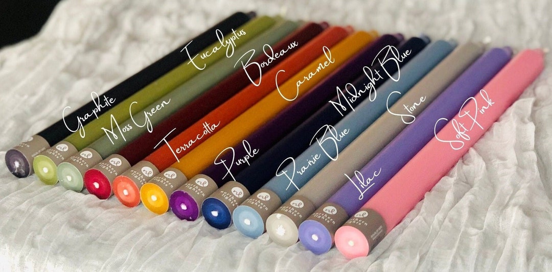 12 Premium Tapers, Tall Dinner Candles, 12 Northern Lights Taper