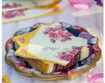 Truly Scrumptious Napkins - 25cm - Pack of 20, Floral Paper napkins, Floral Party Tableware