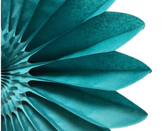 45cm 18inch Teal Paper Flower 'Fanburst', 45cm Teal Paper Decoration