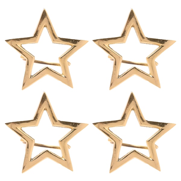 Himmlisches Set aus 4 goldenen Stern-Serviettenringen