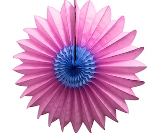 45cm 18inch Pink and Blue Paper Flower 'Fanburst', 45cm  Paper Decoration