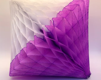 30 cm White And Purple Honeycomb Diamond, Paper Honeycomb Decoration