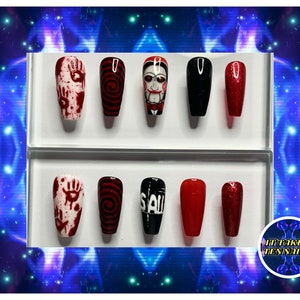 JigSAW | Horror | Halloween | Press On Nails
