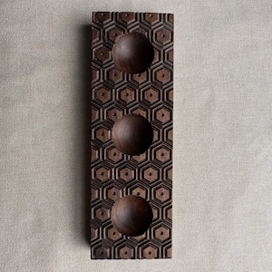 Ravioli Trio Mold BEEHIVE – Black Walnut – RT201WA,Ravioli Mold, Wooden ravioli mold, Handmade ravioli mold,Ravioli mould,Wooden Board,