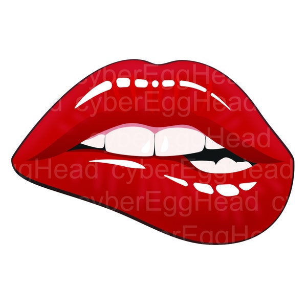 Biting Lip SVG | Vector Lip Biting design SVG | Red LIp Biting | Lips Clip Art | Lips SVG | Red Lips