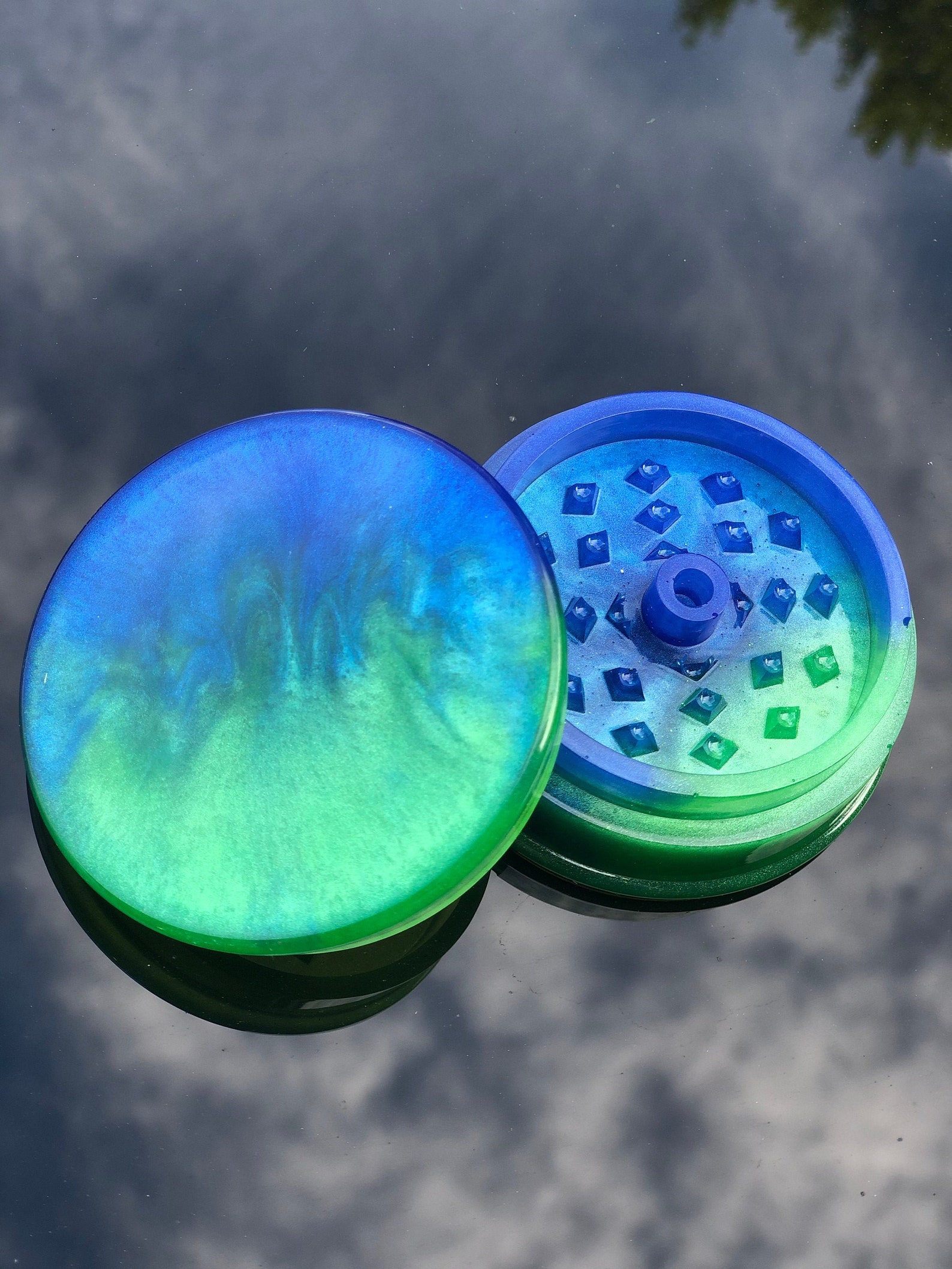 Blue/green Resin Grinder Etsy