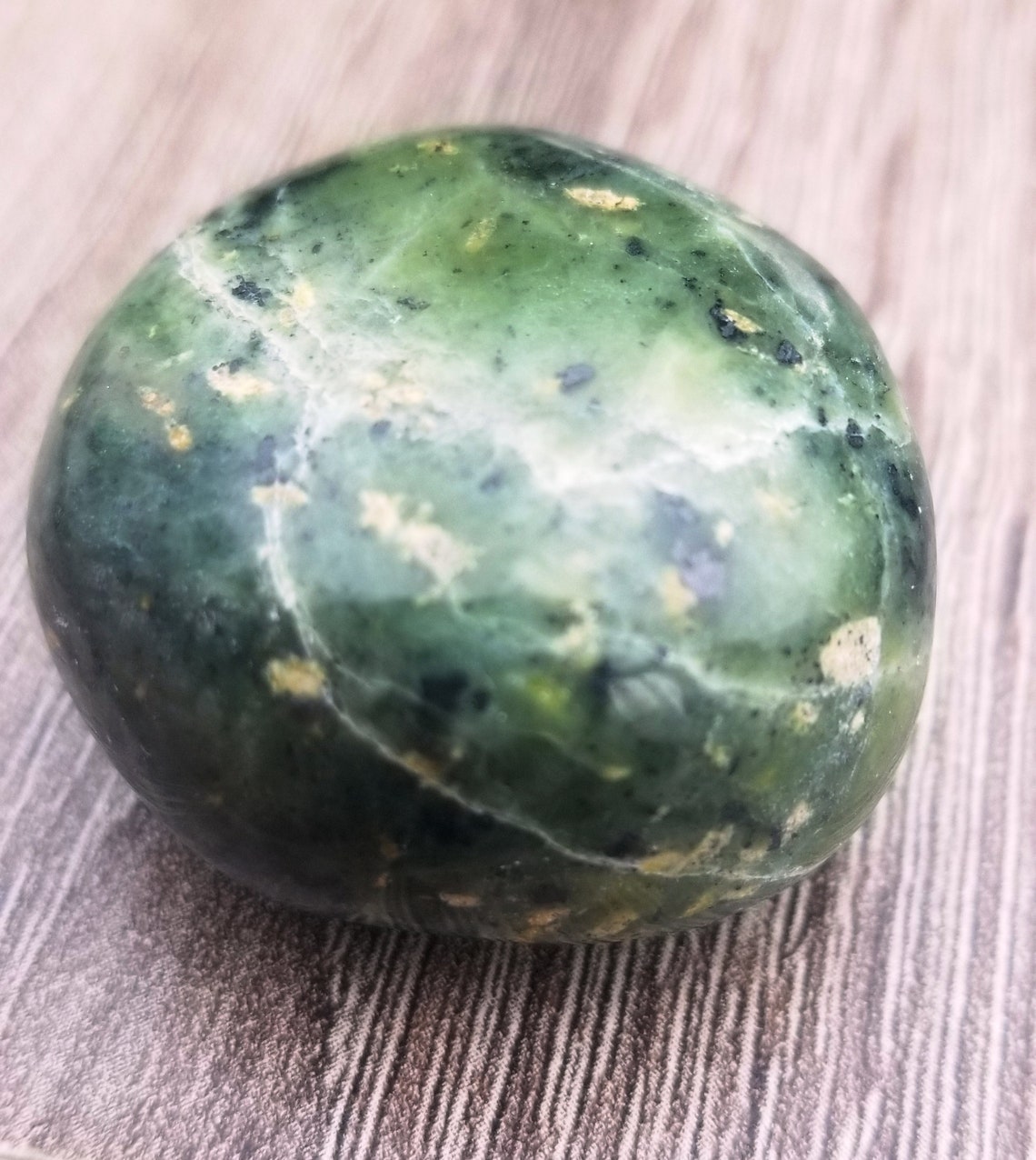 Green Nephrite Jade Mm Tumbled Crystals Metaphysical Etsy