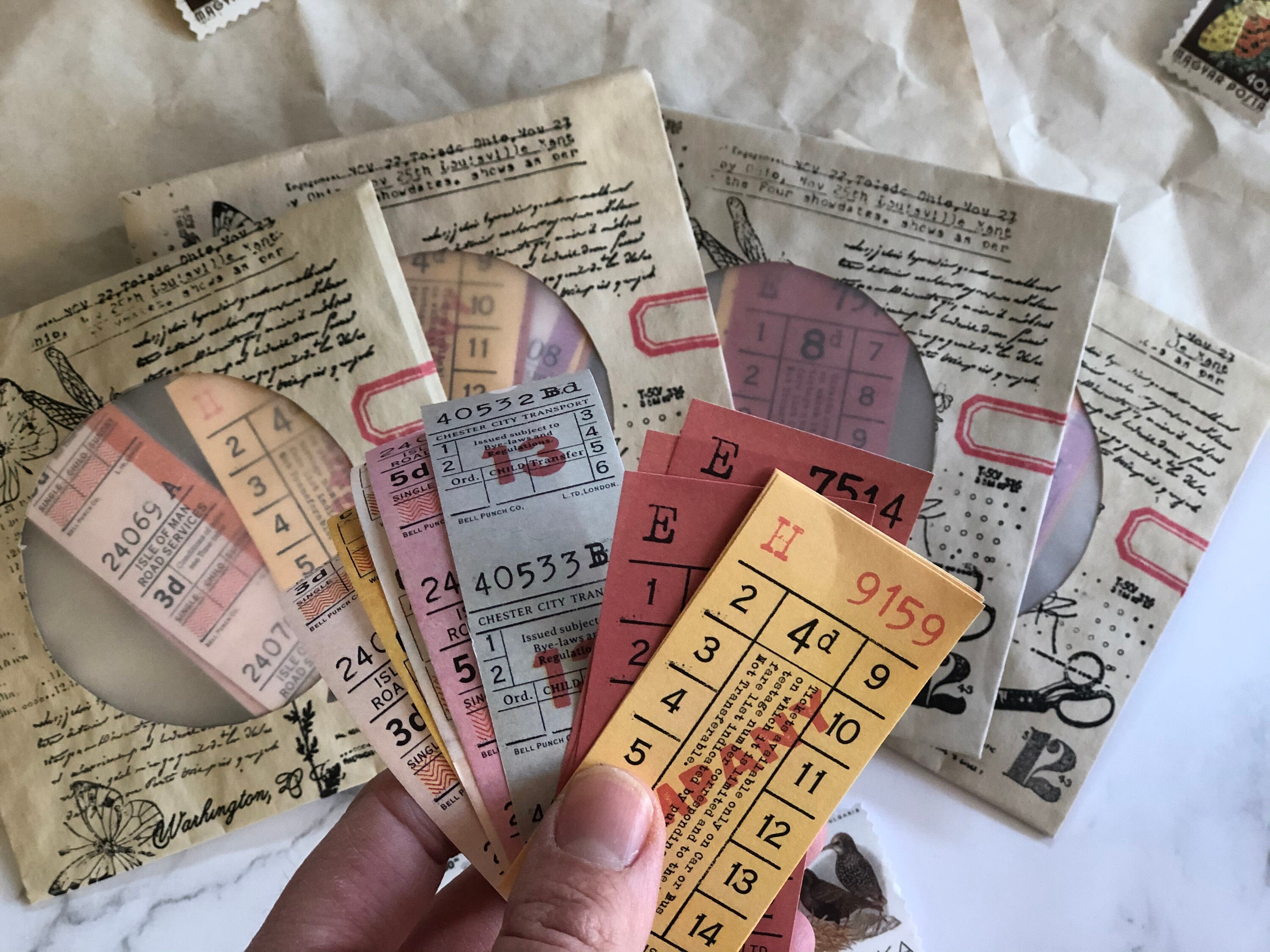 Handgemachte Kaffee  gef rbt Papier  Umschlag mit Vintage Etsy