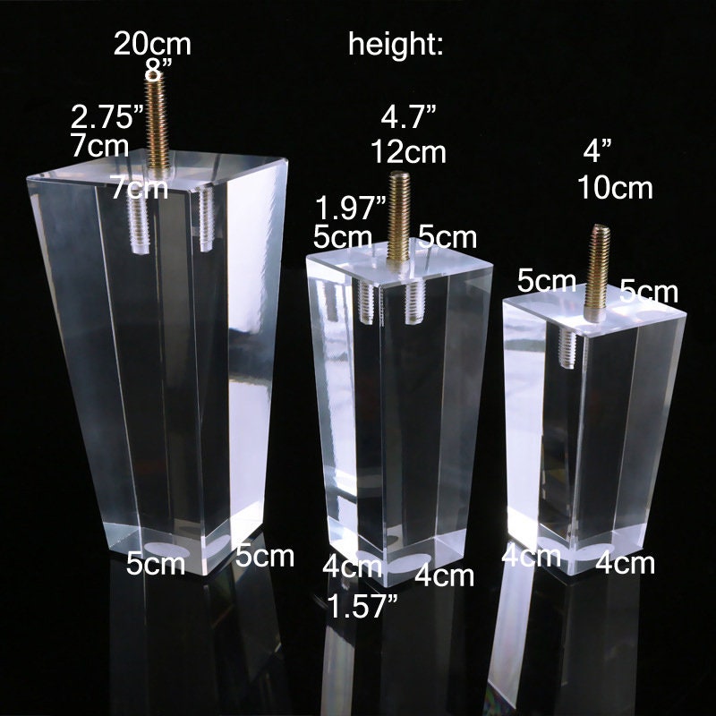 Square Acrylic Furniture Legs Sofa Stand legs for Bed Table Etsy