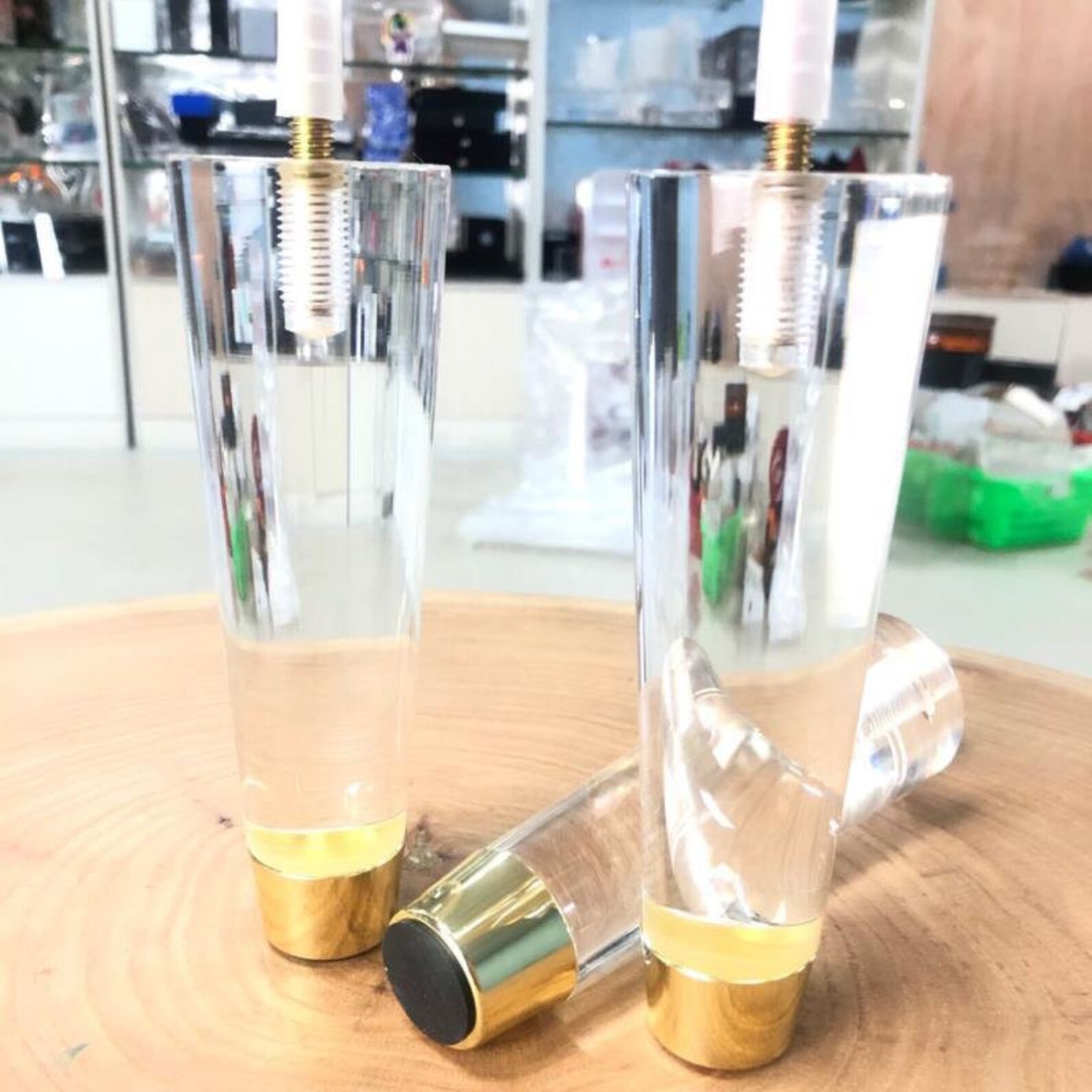 Acrylic Furniture Legs Tapered Clear Glass Furniture Legs Pack Etsy