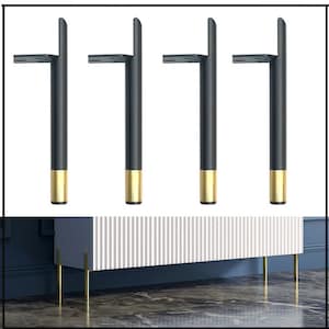 4PCS Black / Silver Metal Furniture Legs, Modern  Coffee Sofa Feet Kitchen Table Legs Bathroom Cabinet Cupboard Feet, DIY Furniture Hardware