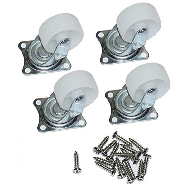 1.5" Low Profile Casters with 360 Degree Top Plate 100 lbs Total Capacity Set of 4 (Screws Included)
