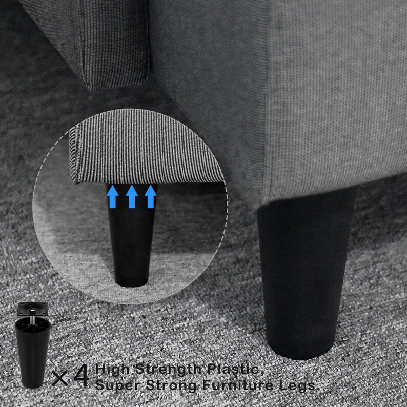 150mm Tapered Plastic Sofa Couch and Chair Legs M8 Thread Set Etsy