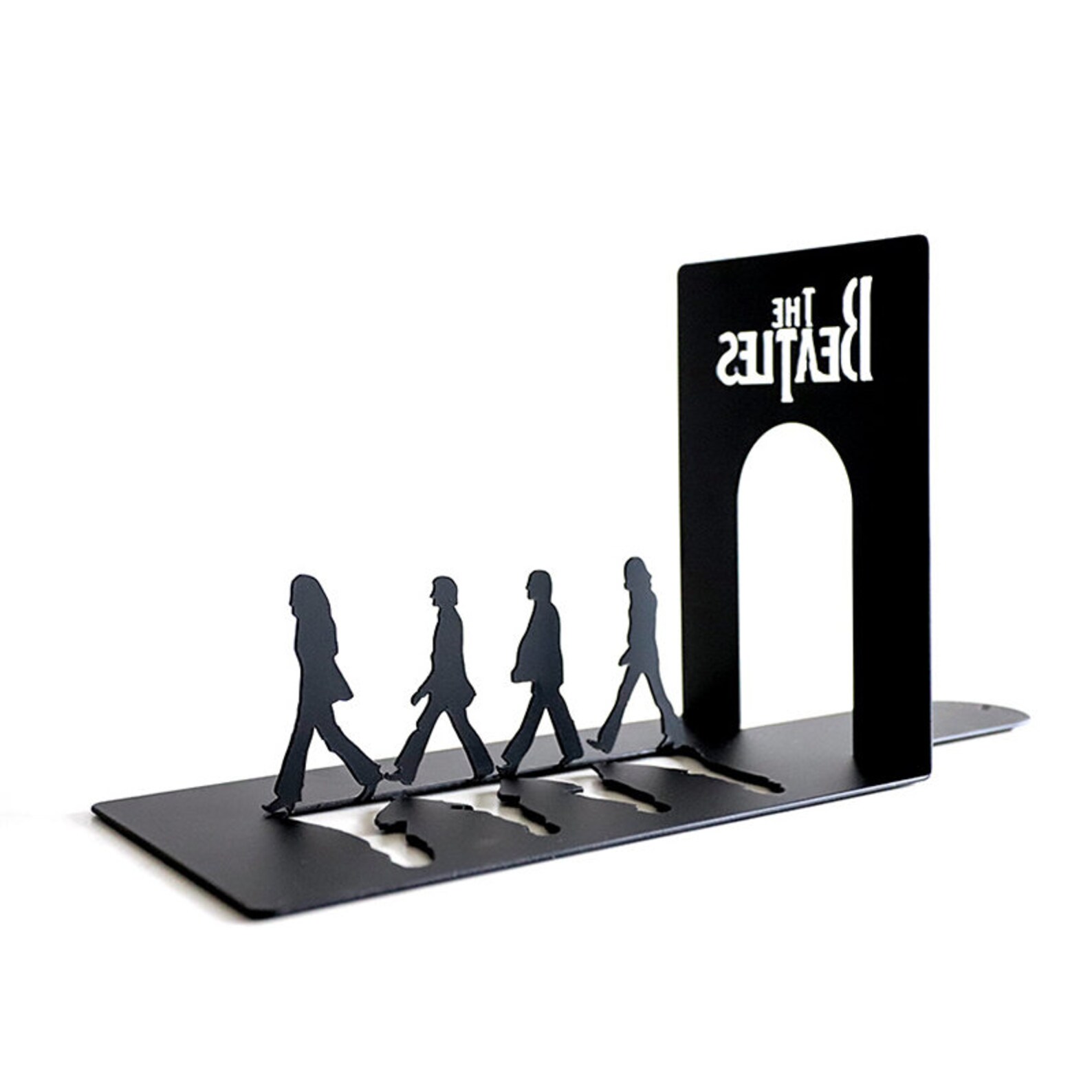 Black Metal Bookends the Beatles Book Ends for Shelves Heavy Etsy