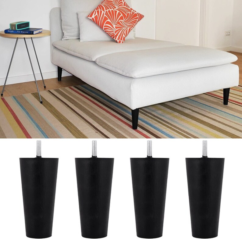 150mm Tapered Plastic Sofa Couch and Chair Legs M8 Thread Set Etsy