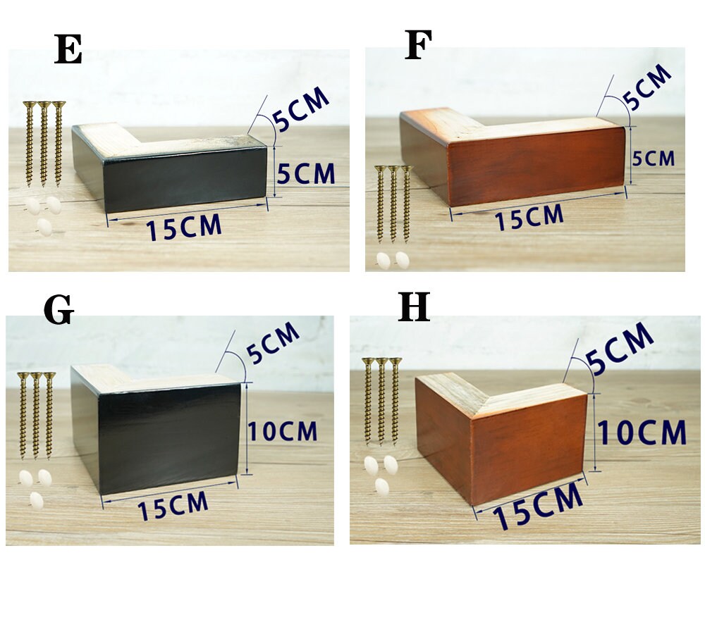 4PCS 2 Wood Furniture Legs Wooden L shape Legs For Etsy