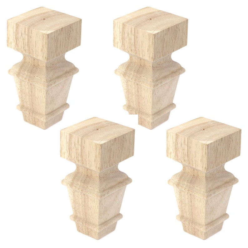 4PCS Unfinished Bun Feet Wood Furniture Legs Sofa Wooden Feet Etsy