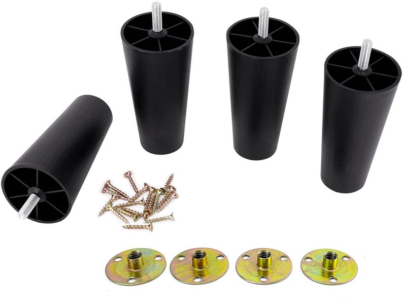 150mm Tapered Plastic Sofa Couch and Chair Legs M8 Thread Set Etsy