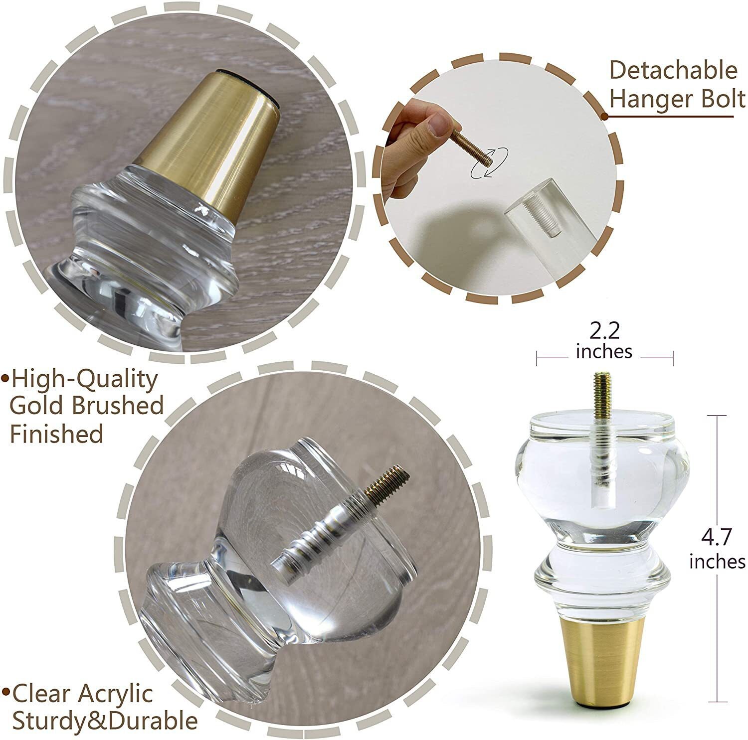 Muebles de acrílico Piernas Reemplazo Sofá Piernas Gabinete | Etsy