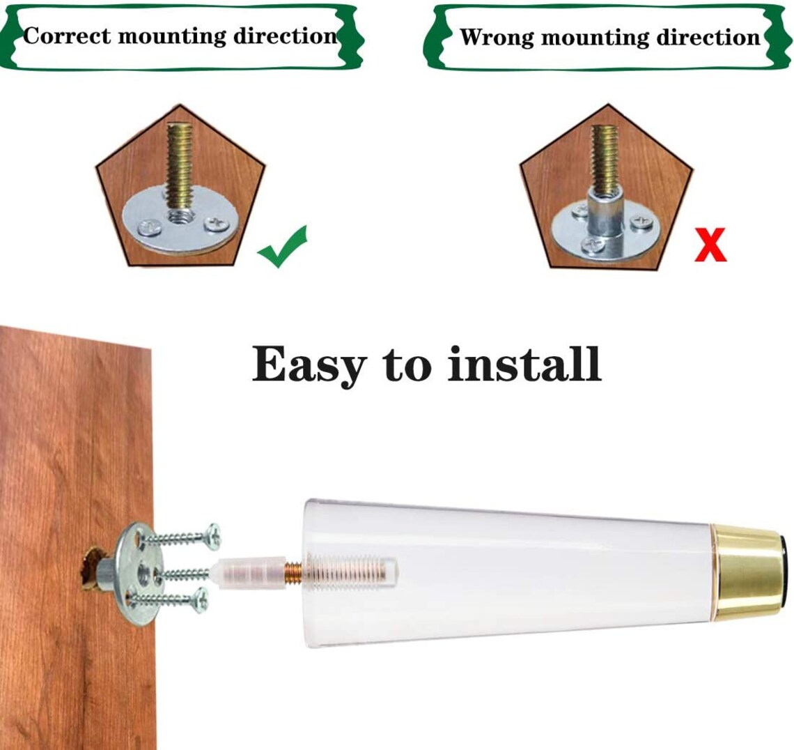 Acrylic Furniture Legs Tapered Clear Glass Furniture Legs Pack Etsy Canada