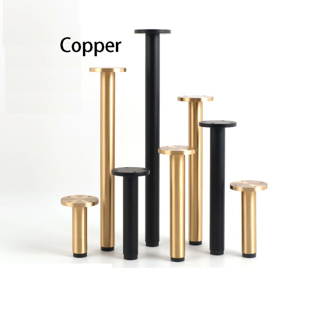 2pc Luxury Pure Copper Sofa Feet Black Adjustable Brass Coffee Table