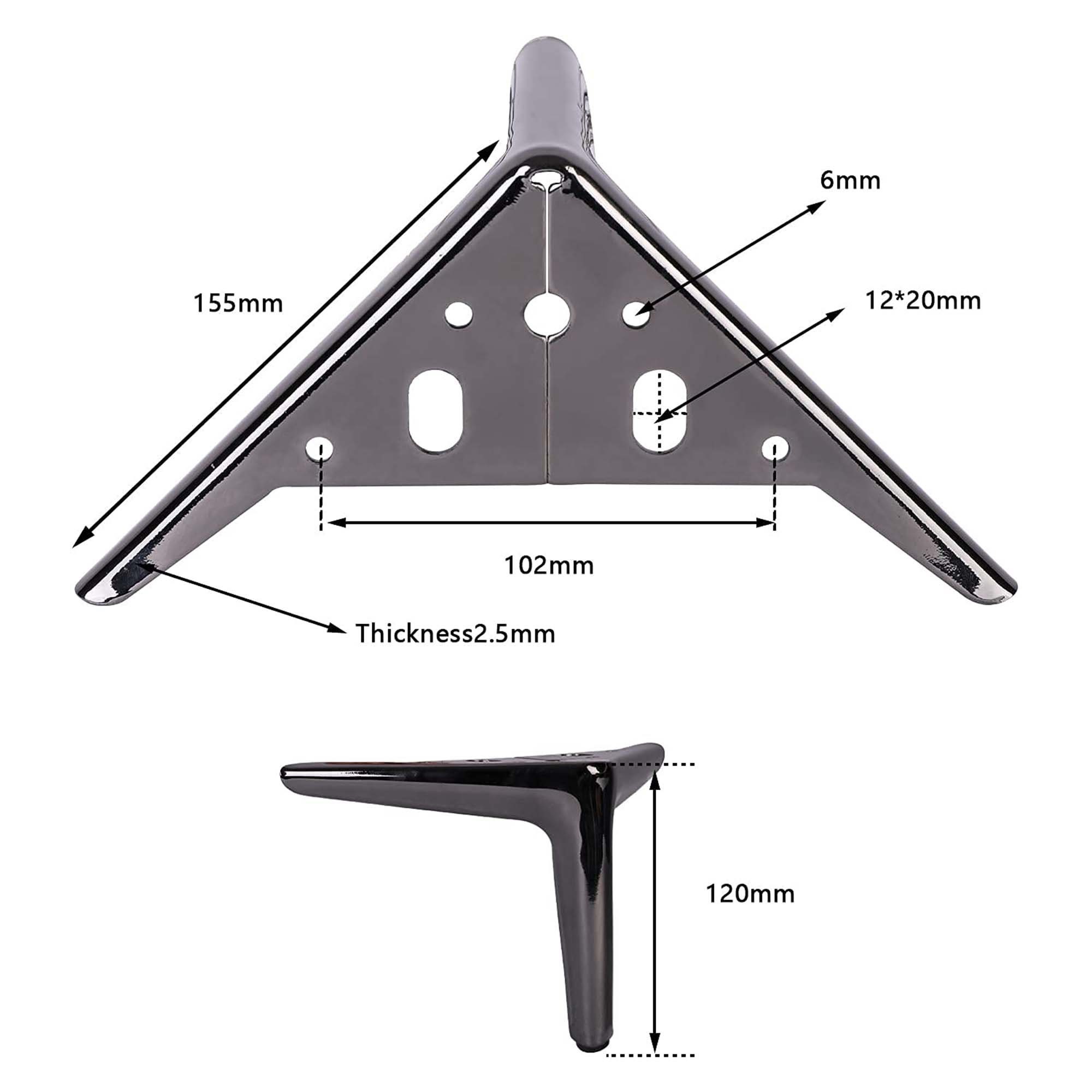 Set of 4 Triangle Furniture Legs 5 Inch Modern Metal Sofa Legs Etsy