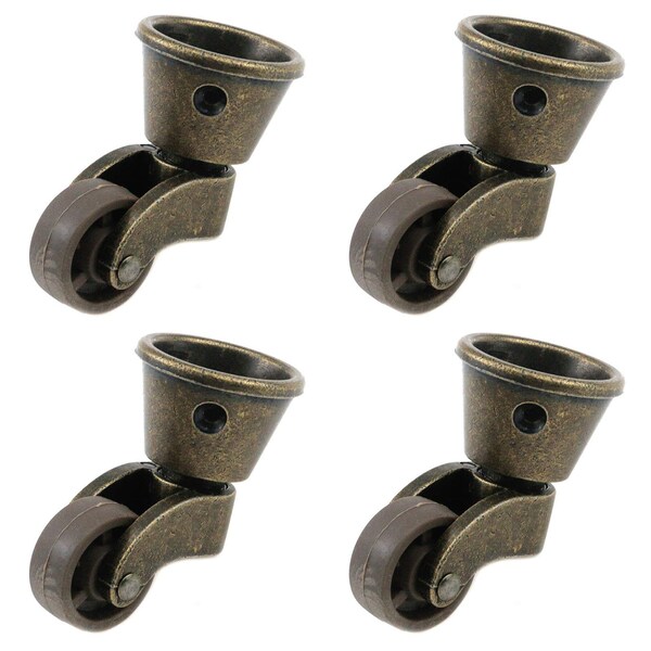 4PCS Bronze Caster Cups Zinc Alloy Meubles Casters Pivotant Cup Casters 62mm / 2.44 « Hauteur Table Chair Caster Cups Piano Wheel Casters