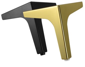 4pc Triangle Furniture Legs 4Inch Modern Metal Table Legs Golden Sofa Legs for Dresser, Cabinet, Couch,Cube Storage Unit