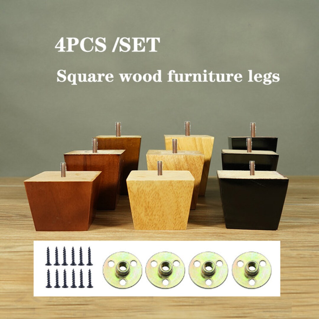 4PCS Square Wooden Furniture Legs Legs for Coffee Table Sofa Etsy