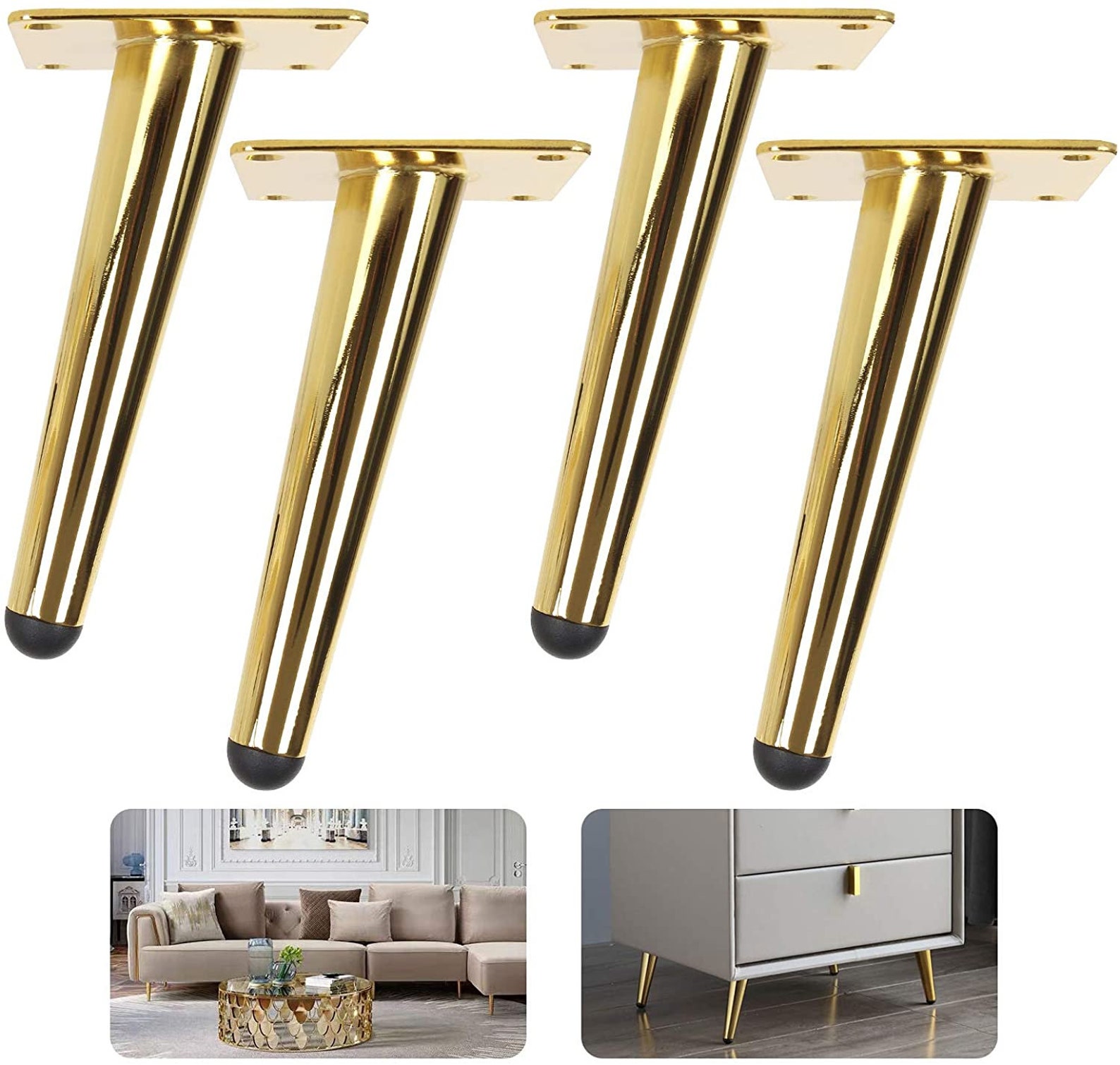 4pcs 11.8 Oblique Golden Furniture Metal Legs Etsy