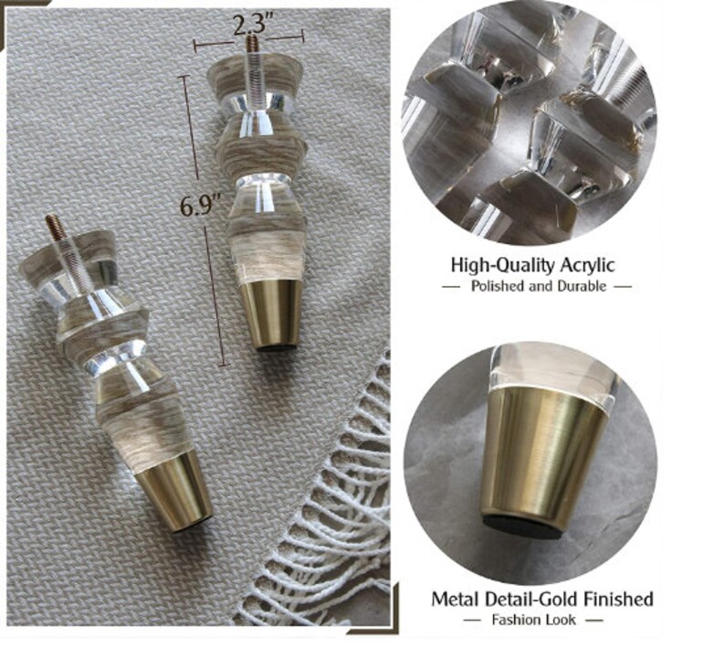 Acrylic Furniture Legs Silver Replacement Sofa Feet Etsy