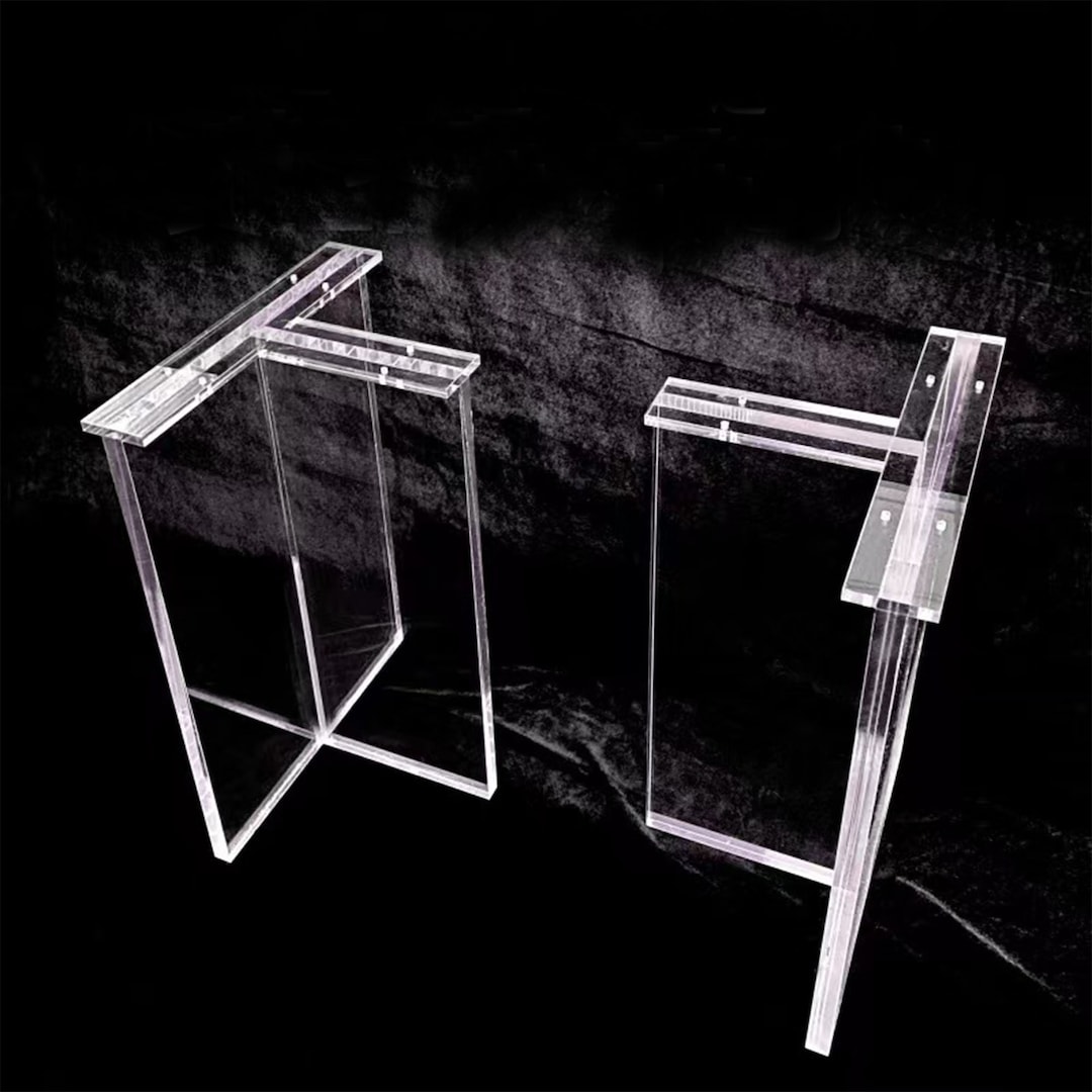 Acrylic Table Legs High Transparent Tshaped Dining Table Bracket