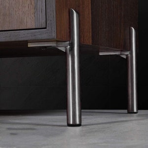 4PC Metal Furniture Legs, Grey Black Modern Style Coffee Table Sofa Feet Kitchen Table Legs Bathroom Cabinet Legs Cupboard Feet