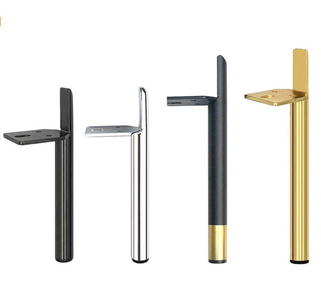 4PCS Black / Silver Metal Furniture Legs, Modern Coffee Sofa Feet