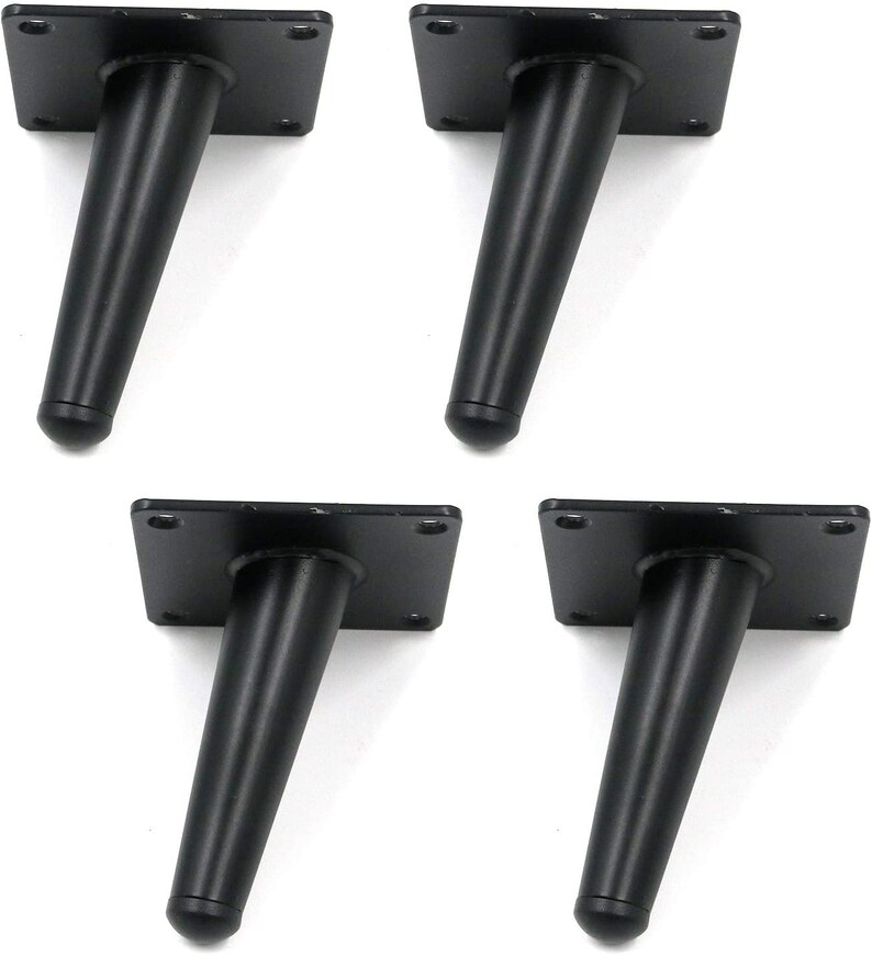 4 Furniture Metal Legs Kitchen Feet Black Foot Etsy