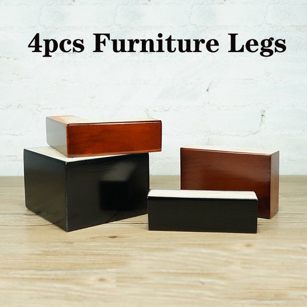 4PCS  2" Wood Furniture Legs, Wooden L shape Legs For Furniture Coffee Table Sofa Feet Kitchen Table Legs  Cupboard Feet Furniture Hardware