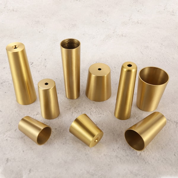 1pc Pure copper foot cover brass leg sleeves Round Furniture Leg Covers Floor Protection Table and Chair Sofa Foot Covers, Gold