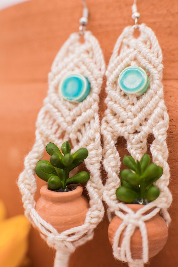 Macrame plant hanger earrings online
