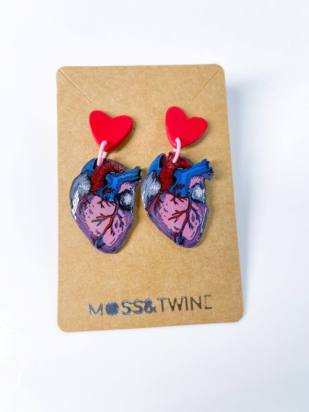 Valentines Day Earrings Gifts for Her Heart Earrings Human Etsy